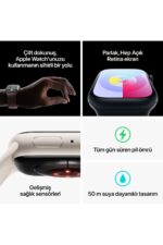 Watch Series 9 GPS 41mm Gümüş Alüminyum Kasa ve Fırtına Mavisi Spor Kordon - M/L - Görsel 9