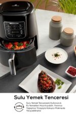 Air Pro Cook 3 In 1 Xl Ev Yemeği, Közleme, Sulu Yemek Tencereli Airfryer Black Shine 4 Kişilik - Görsel 5