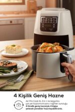 Air Pro Cook 3 In 1 Xl Ev Yemeği, Közleme, Sulu Yemek Tencereli Airfryer Black Shine 4 Kişilik - Görsel 4