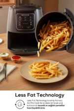 Air Pro Cook 3 In 1 Xl Ev Yemeği, Közleme, Sulu Yemek Tencereli Airfryer Black Shine 4 Kişilik - Görsel 3