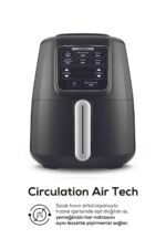 Air Pro Cook 3 In 1 Xl Ev Yemeği, Közleme, Sulu Yemek Tencereli Airfryer Black Shine 4 Kişilik - Görsel 7