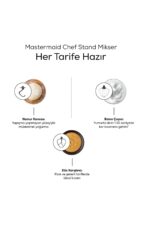 Mastermaid Chef Stand Mikser Pearl White 1500W 5 Lt - Görsel 4