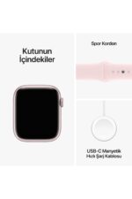 Watch Series 9 GPS 45mm Pembe Alüminyum Kasa ve Uçuk Pembe Spor Kordon - M/L - Görsel 10