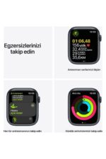 Watch Series 7 45mm GPS+Cellular Gece Yarısı Alüminyum Kasa ve Spor Kordon (Apple Türkiye Garantili) - Görsel 2