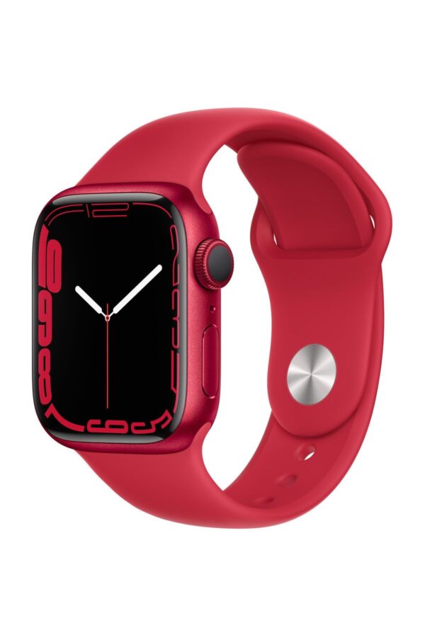 Watch Series 7 41mm GPS Kırmızı Alüminyum Kasa ve Kırmızı Spor Kordon (Apple Türkiye Garantili)
