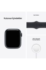Watch Series 7 41mm GPS+Cellular Gece Yarısı Alüminyum Kasa ve Spor Kordon (Apple Türkiye Garantili) - Görsel 6