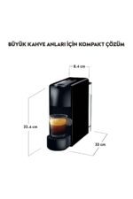C35 Essenza Mini Siyah Kahve Makinesi Ve Süt Köpürtücü Aksesuar - Görsel 3