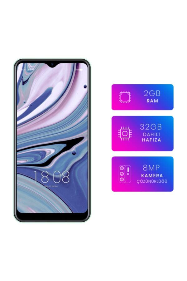 P13 Blue 2021 2GB+32 GB Yeşil Cep Telefonu (Reeder Türkiye Garantili)
