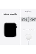 Watch Nike Se Gps+cellular 44mm Silver Aluminium Case Pure Platinum/black Nike Sport Band - Görsel 8