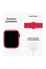 Watch Series 8 45mm GPS Kırmızı Alüminyum Kasa ve Spor Kordon - Regular (Apple Türkiye Garantili) - Görsel 9