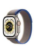 Watch Ultra GPS + Cellular, 49mm Titanyum Kasa ve Mavi/Gri Trail Loop - S/M